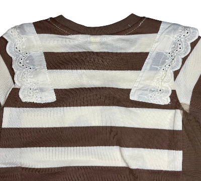 Brown and White Striped Baby Dress