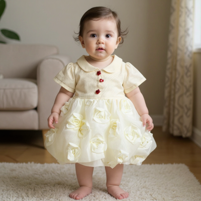 Baby in a yellow dress 