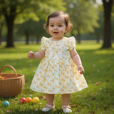 Floral Ruffle Sleeve Dress