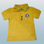 Yellow polo shirt with a logo.