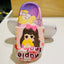 Colorful sandal with cartoon design on a white surface