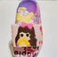Colorful sandal with cartoon character design on a white background