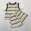 Children's striped shirt and shorts set.