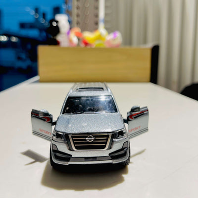 Model car on a table with a blurred background