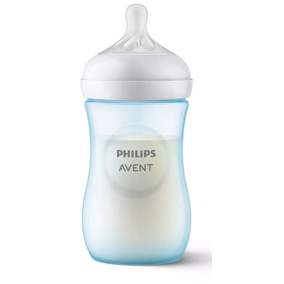 Philips Avent baby bottle with blue gradient design on a white background