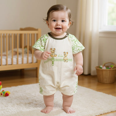 Cute Bear Print Baby Bodysuit