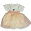 Children's dress with floral skirt and white top on a white background