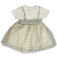White dress with a patterned skirt on a white background