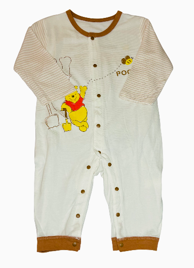 Baby onesie with cartoon character on a white background