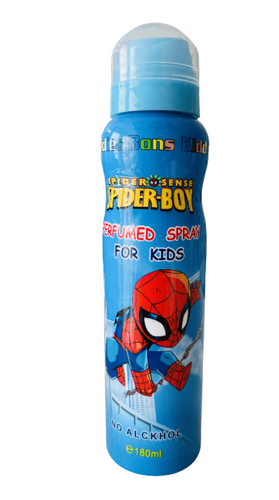 Spider-Man themed deodorant spray for kids on a white background