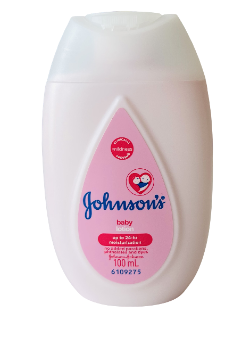 Johnson's baby lotion bottle on a white background